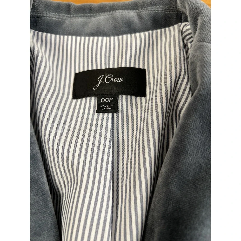 J. Crew Parke Blazer in Velvet Velour SZ OOP Women's Preppy One Button Jacket